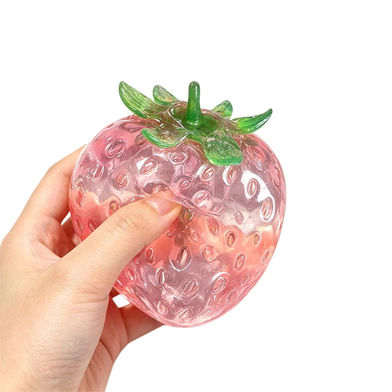 Squishy Vaseline Strawberry Stress Ball Toy Creative Strawberry No Rebound Squeeze Fidget Toy ASMR Sensory Stress Relief Toys