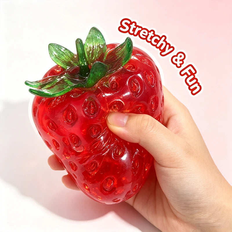 Squishy Vaseline Strawberry Stress Ball Toy Creative Strawberry No Rebound Squeeze Fidget Toy ASMR Sensory Stress Relief Toys